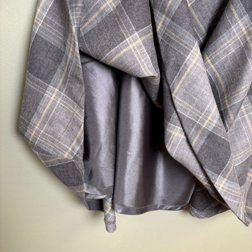 Pendleton Gray Plaid A-Line Skirt with Waist Tie - Picture 7 of 12